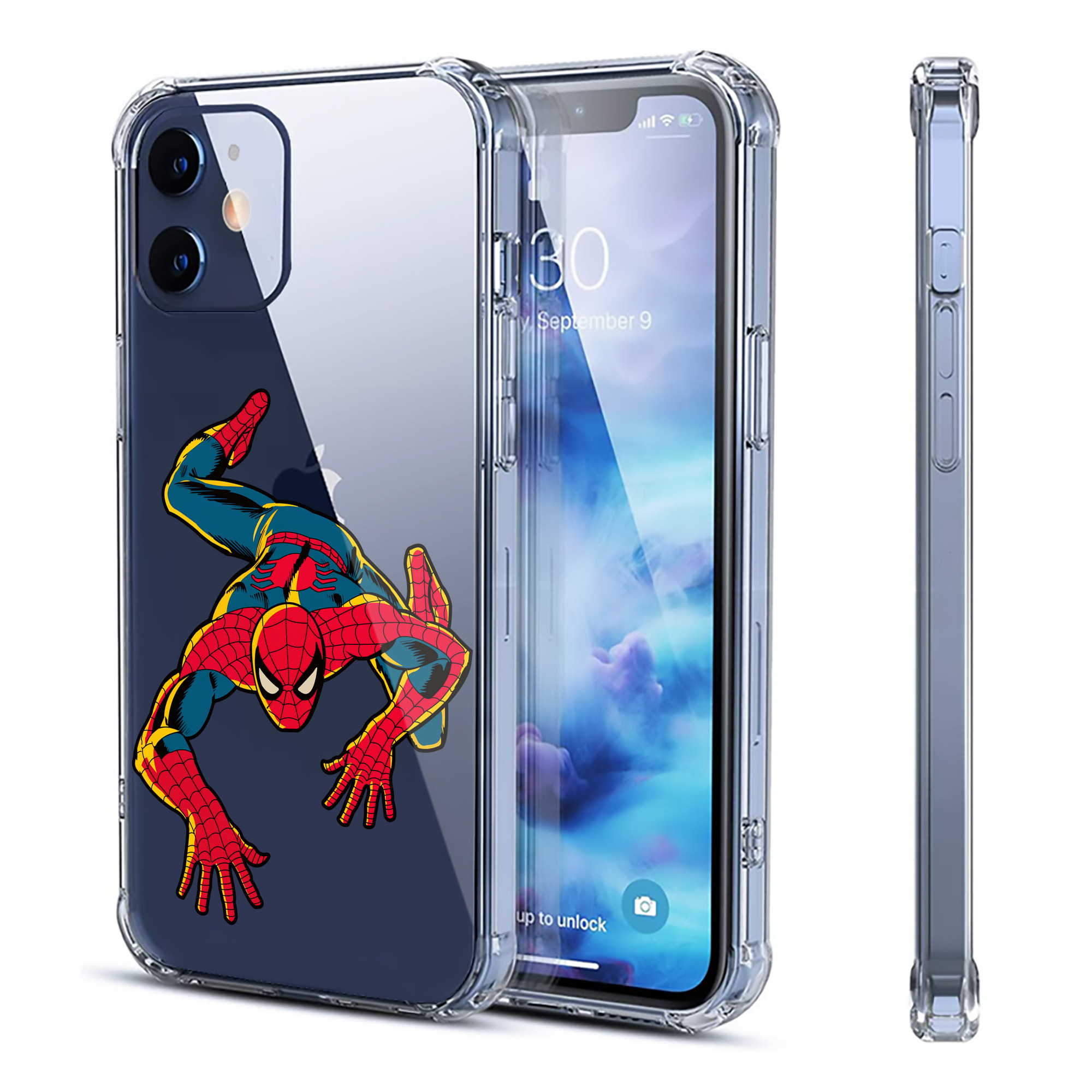（画像用） Spider Man スパイダーマン 【iPhone 12シリーズ対応】透明スマホケース（クリアソフトケース）